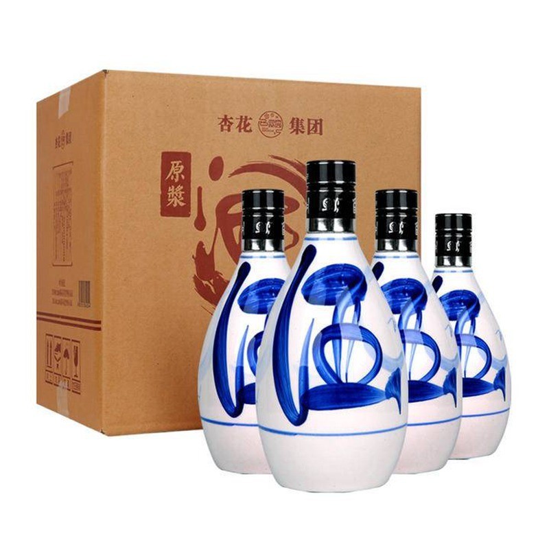 杏花集团青花瓷原浆白酒500ml*4瓶整箱